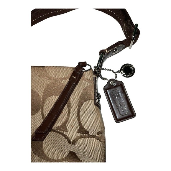 Coach Brown/Beige Signature File Canvas Crossbody Bag EUC - Picture 6 of 13